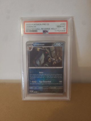 Carta Umbreon Masterball Reverse holo PSA 10