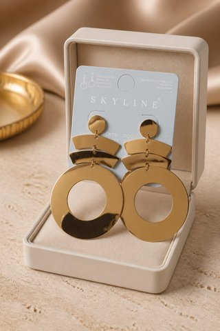 Pendientes Aro Grandes Acero Inoxidable Dorado