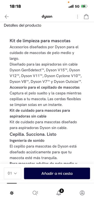 Kit de aseo para mascotas Dyson