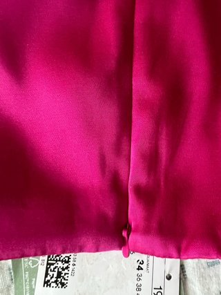 Minifalda H&M raso fucsia T.34