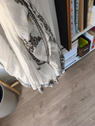 Vestido maxi blanco bordado étnico