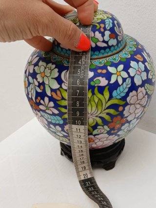 Vaso Cinese Vintage Wangin Cloisonné