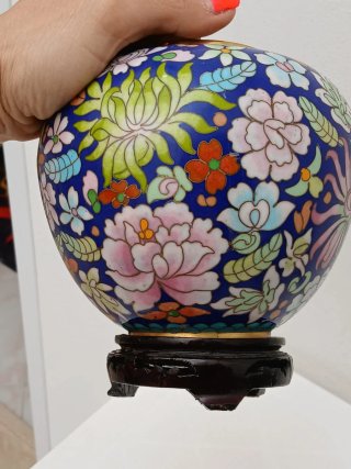Vaso Cinese Vintage Wangin Cloisonné