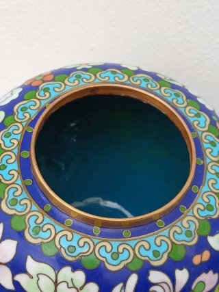 Vaso Cinese Vintage Wangin Cloisonné