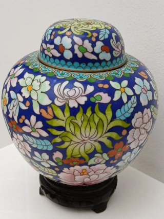 Vaso Cinese Vintage Wangin Cloisonné