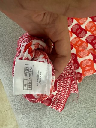 Vestido Chanel naranja y rojo