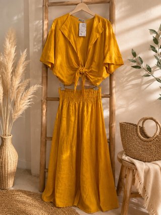 Conjunto Lino Amarillo Talla Única