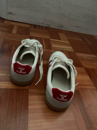 Zapatillas Hummel Hombre Blancas y Rojas