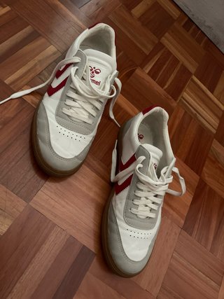 Zapatillas Hummel Hombre Blancas y Rojas