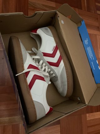 Zapatillas Hummel Hombre Blancas y Rojas
