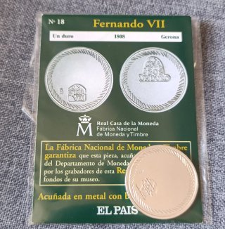 Réplicas Monedas 1808 Fernando VII y José I Napole