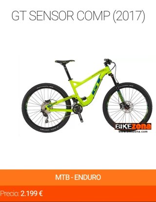 Bicicleta GT sensor comp Doble Suspensión