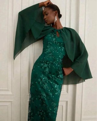 Vestido largo verde mujer