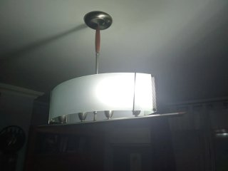 Lámpara salón diseño cristal metal. Escucho oferta