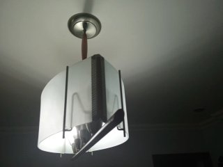 Lámpara salón diseño cristal metal. Escucho oferta