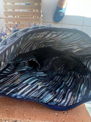 Bolso Fiesta Hecho a Mano Azul y Dorado
