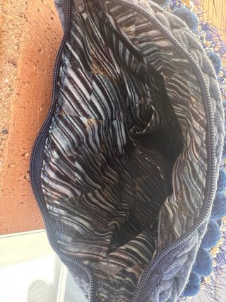 Bolso Fiesta Hecho a Mano Azul y Dorado