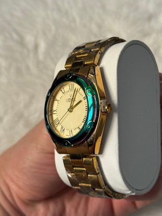 Reloj Hombre - Mujer Dorado bisel Verde Unisex