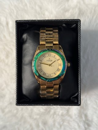 Reloj Hombre - Mujer Dorado bisel Verde Unisex
