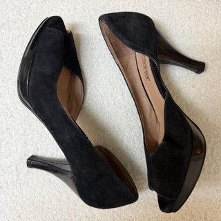 Zapatos Strover Tacón Negro Ante
