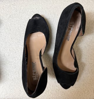 Zapatos Strover Tacón Negro Ante