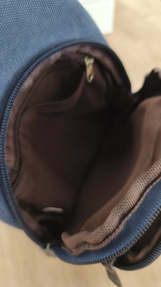 Bolso bandolera lona azul marino