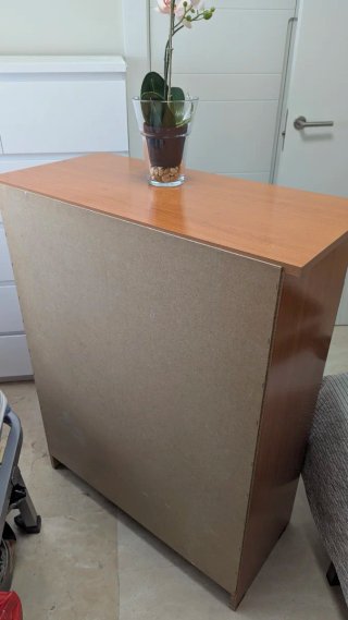 Cómoda de madera marrón 100x80x38