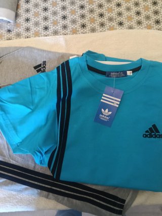 Conjunto Adidas T-shirt e Calções Bordado 16 anos