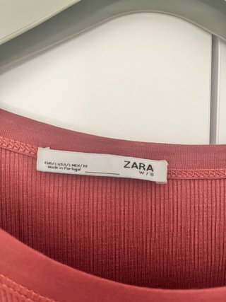 Camiseta Zara Manga Larga Talla L Color Teja