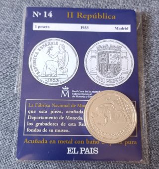 Réplicas monedas II República y Franco