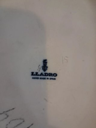 Lámpara cerámica Lladro flores azules