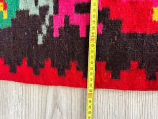 Tappeto Kilim Lana Nero e Rosso