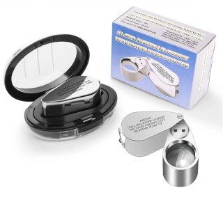 Lupa de bolsillo 40x con luz LED