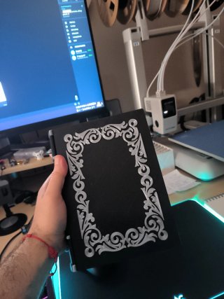 Joyero libro 3D negro y plata