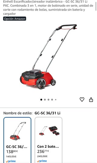 Escarificador Einhell GC-SC 36/31 Li So