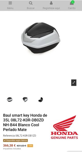 Baúl Honda SH 125