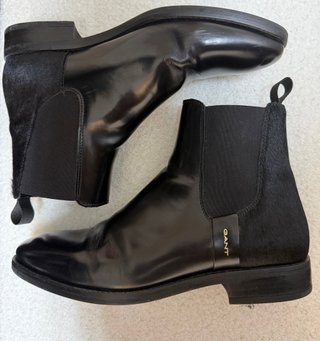 Botines Gant negros piel y pelo