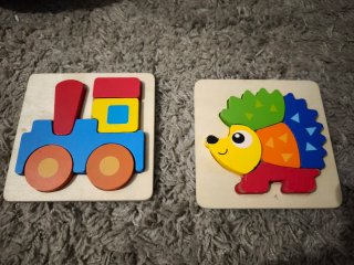 Puzzles de madera: tren y erizo