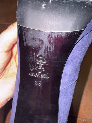Zapatos tacón ante morados Gloria Ortiz talla 38