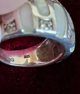 Conjunto Plata 925 y Nácar Collar y Anillo