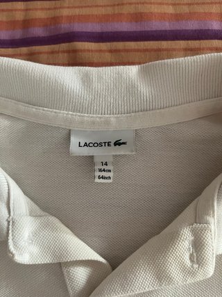Polo Lacoste Blanco Niño Talla 14