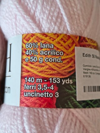 Lotto 9 gomitoli lana rosa EDITH