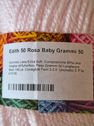 Lotto 9 gomitoli lana rosa EDITH