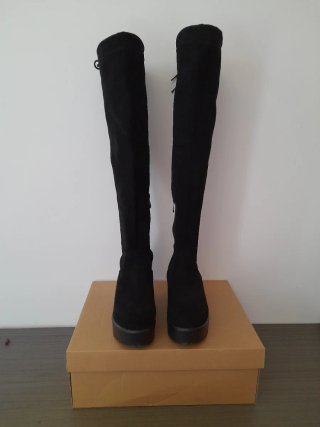Botas bucaneras negras con plataforma