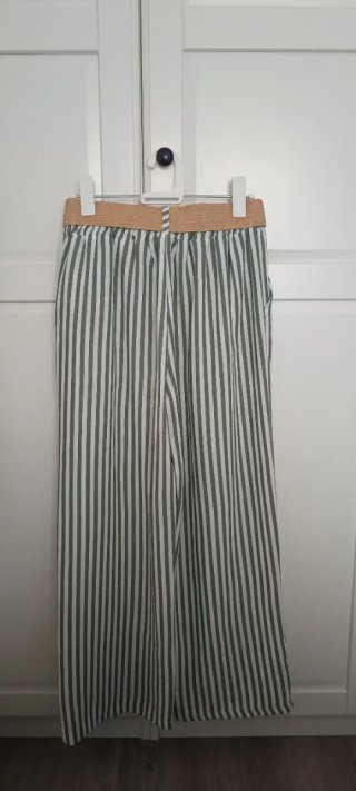 Pantalón ancho verano rayas verde y blanco