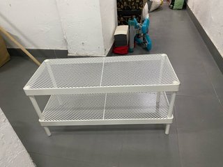 Mesa auxiliar metálica blanca
