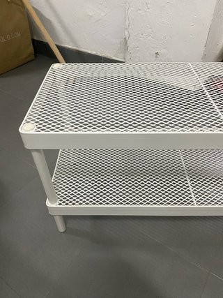 Mesa auxiliar metálica blanca