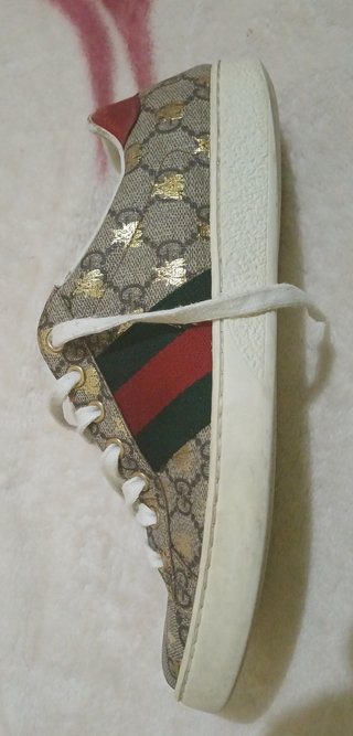 Zapatillas Gucci Ace Beige/Oro