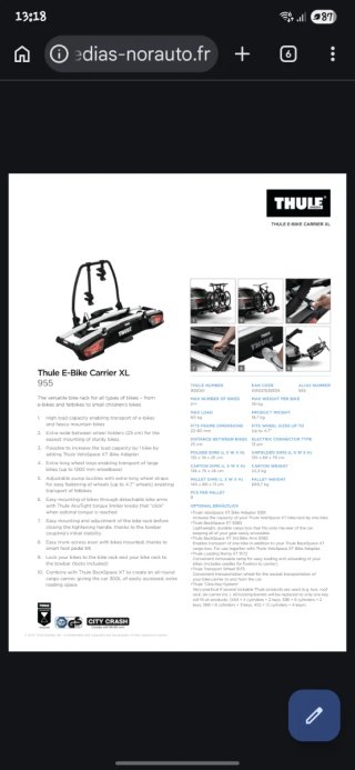 Portabicicletas Thule E-Bike Carrier 955