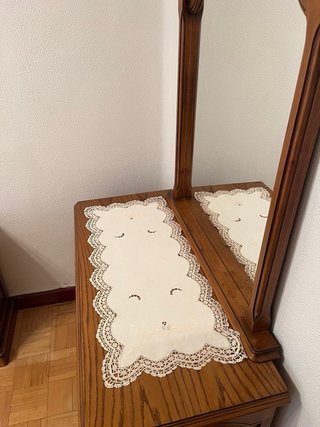 Cómoda clásica madera maciza con espejo